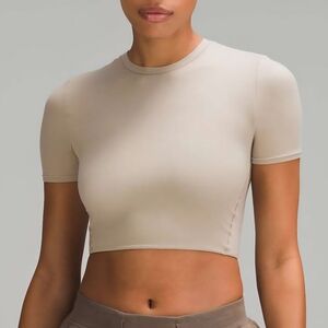 Lululemon Wundermost Ultra-Soft Nulu Crewneck Cropped T-Shirt
